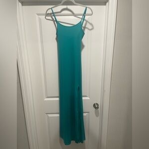 Elegant Teal Spaghetti Strap Dress